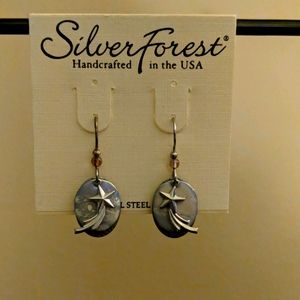 Silver, Star dangling  Earrings
